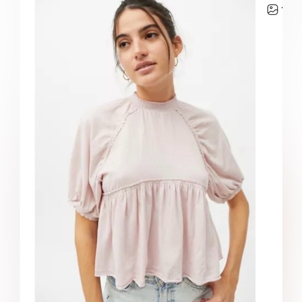 Urban outfitters candance pink babydoll top small